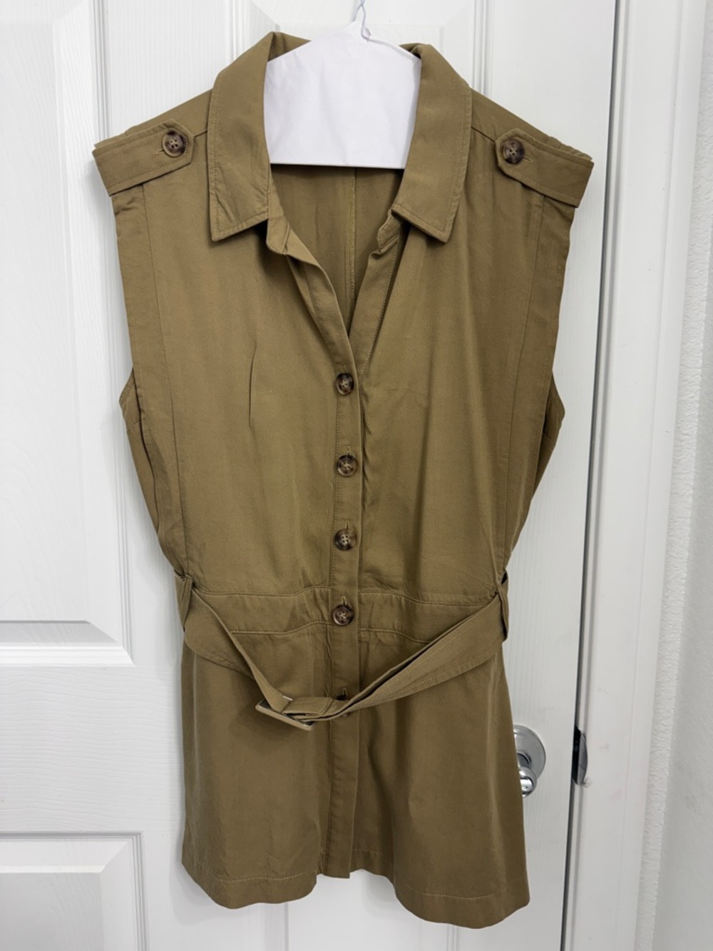 Express Beige Utility Dress with White Lining